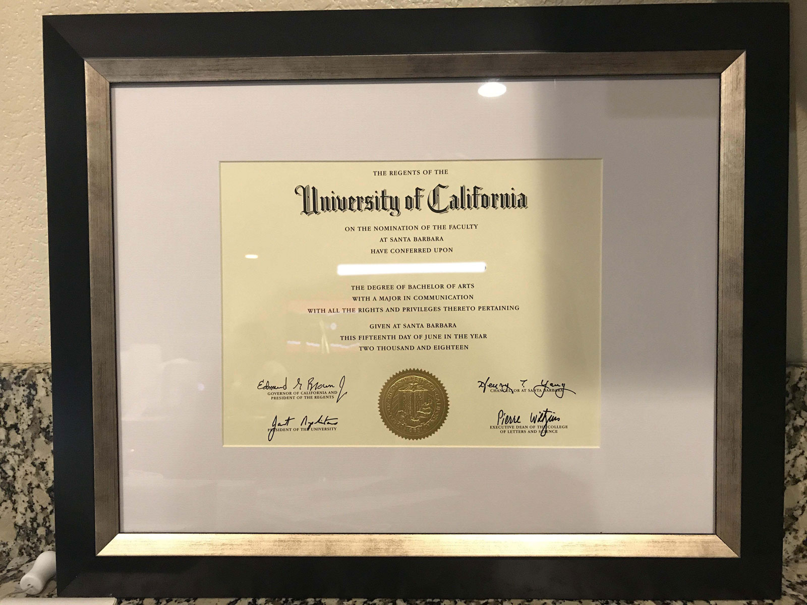 加州大学毕业证书照