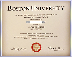 Boston-University-diploma-波士顿大学毕业照