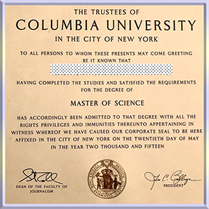 Columbia-University-diploma-哥伦比亚大学毕业照